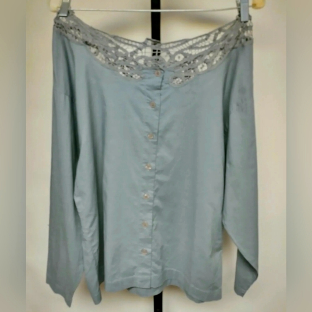 Vintage 100% Cotton Top by Together Long Sleeve Button Back Size S - Picture 2 of 4